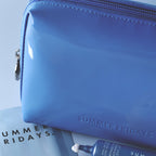 Glossy Pouch in Jet Lag Blue